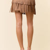 TAN FRINGED SKIRT:
