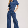DENIM JUMPSUIT: MED.WASH