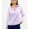 Satin Long Sleeve Blouse - Lilac