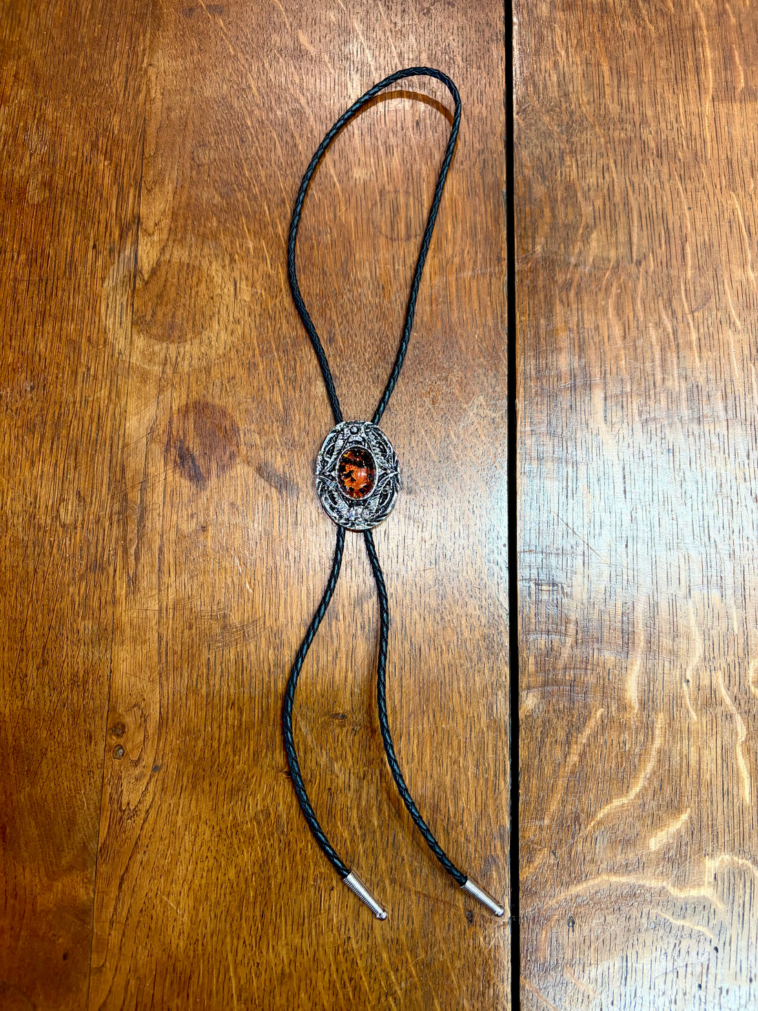 Oval Amber Stone Bolo
