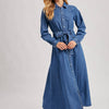 DENIM BUTTON DOWN MAXI DRESS
