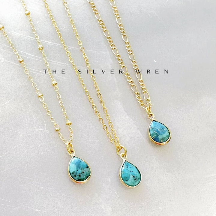 Cori Turquoise Drop Necklace: Gemma / 16 inch