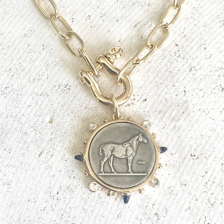 Horse Coin Shackle Necklace