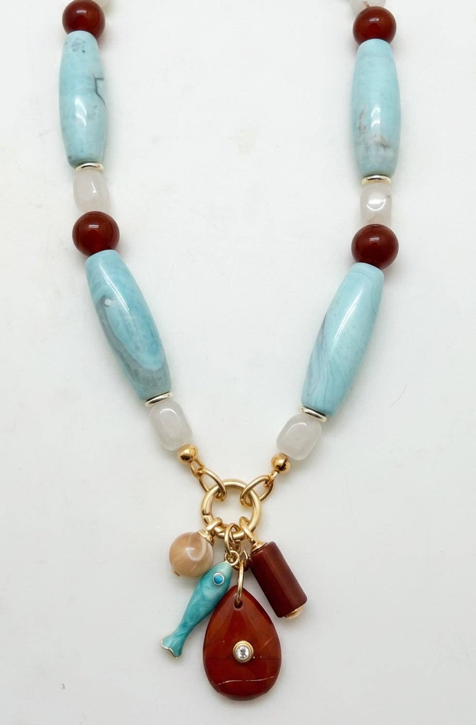 Statement Chunky Charm with Natural Stones