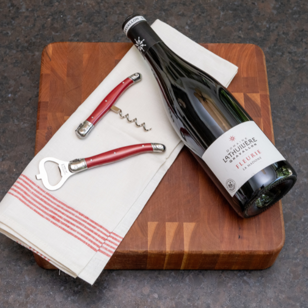 Jean Dubost Corkscrew & Bottle Opener Set with Red Handles