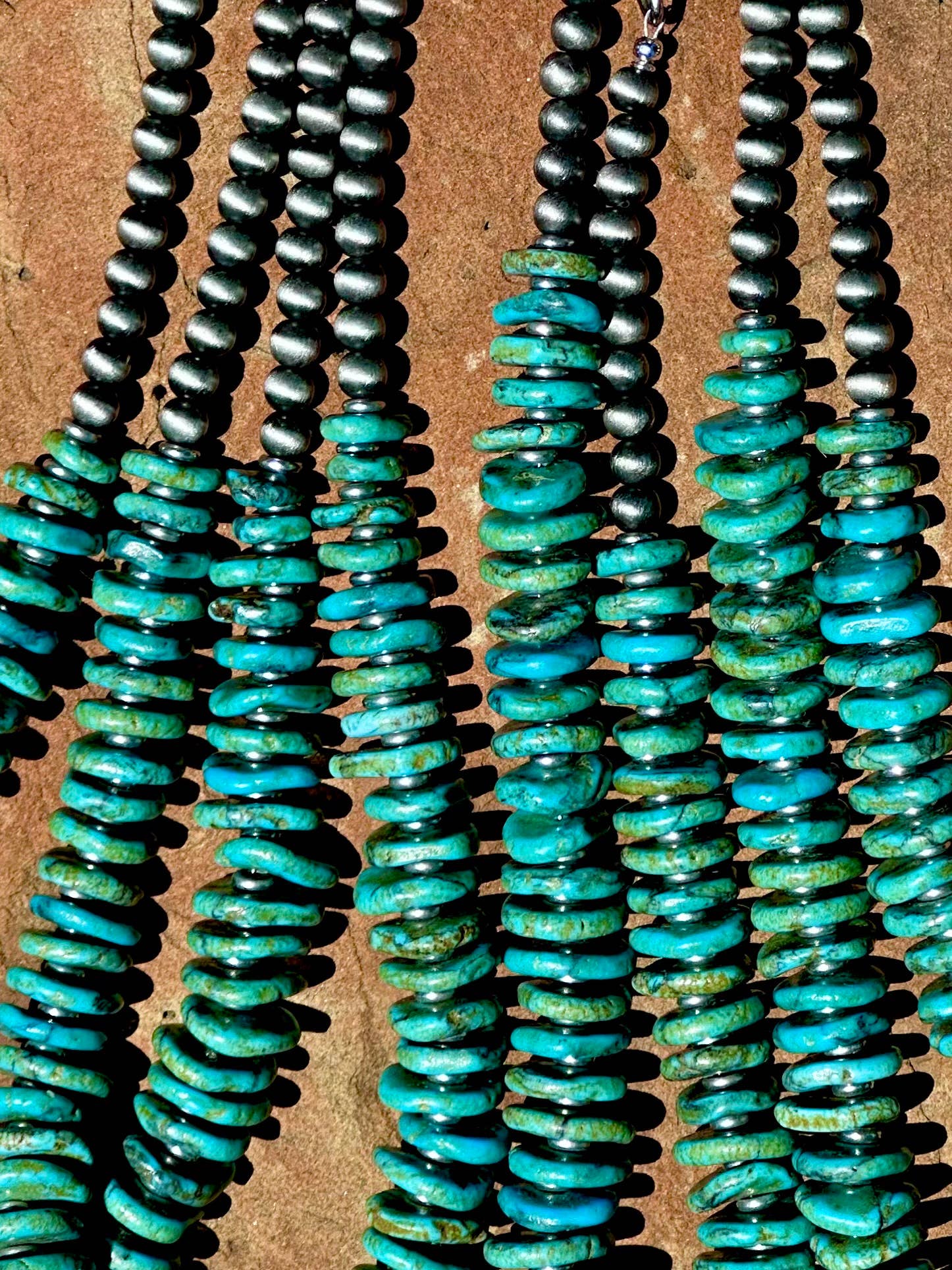 Graduated Turquoise Disk Necklace