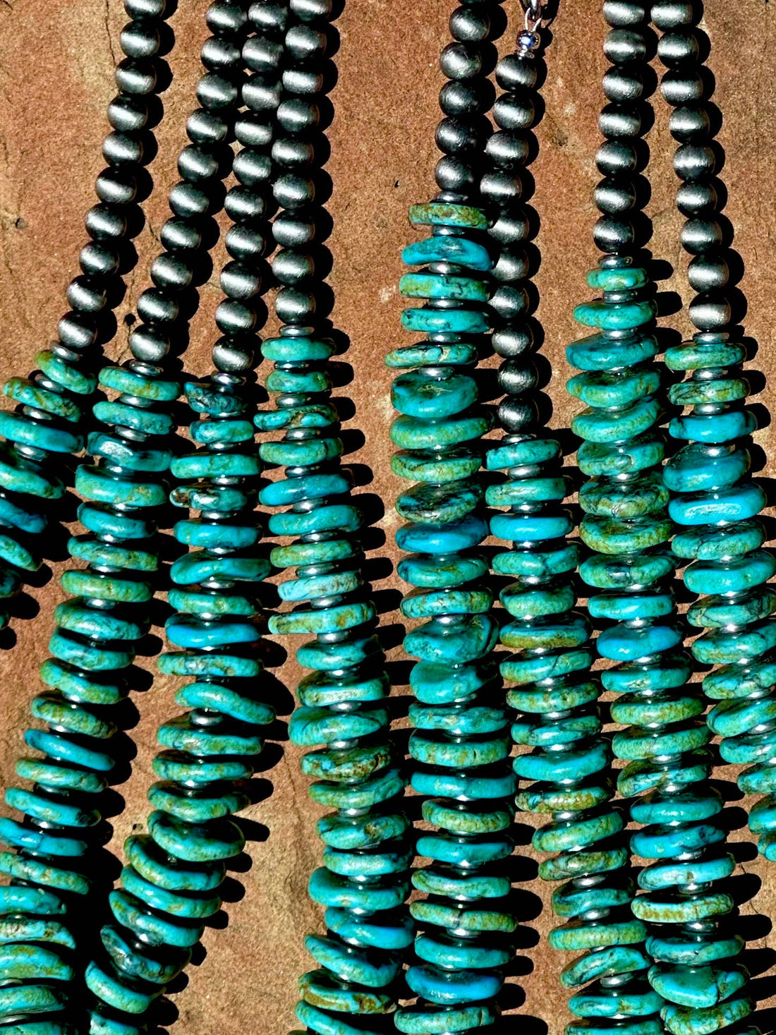 Graduated Turquoise Disk Necklace
