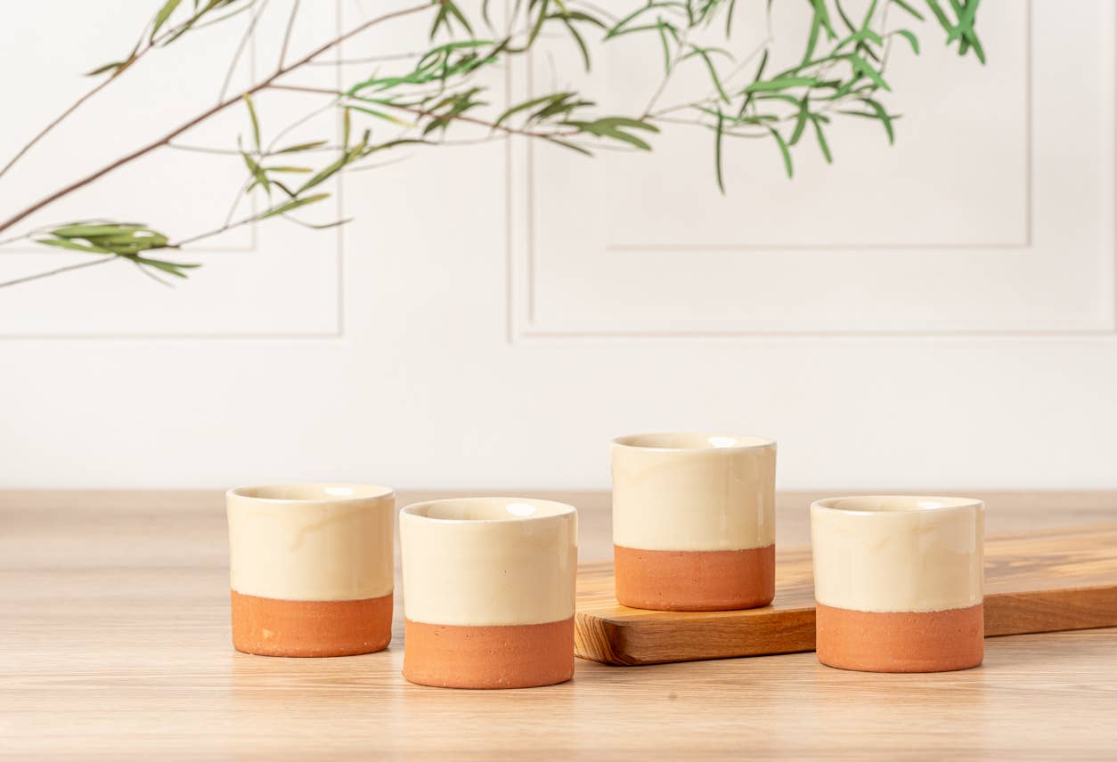 Moroccan Terracotta Cups: Cream