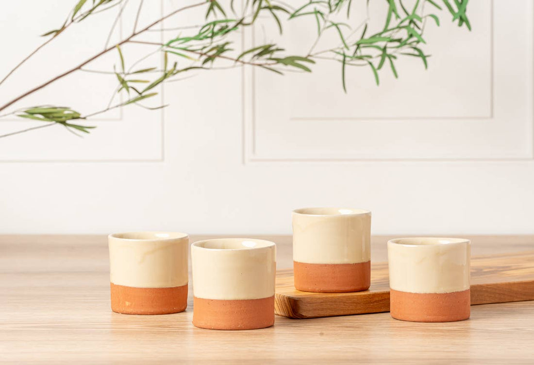 Moroccan Terracotta Cups: Cream