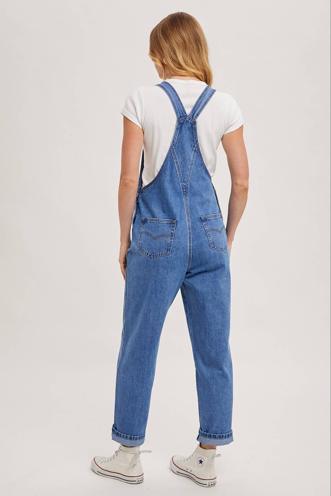 DENIM STRAIGHT LEG OVERALLS
