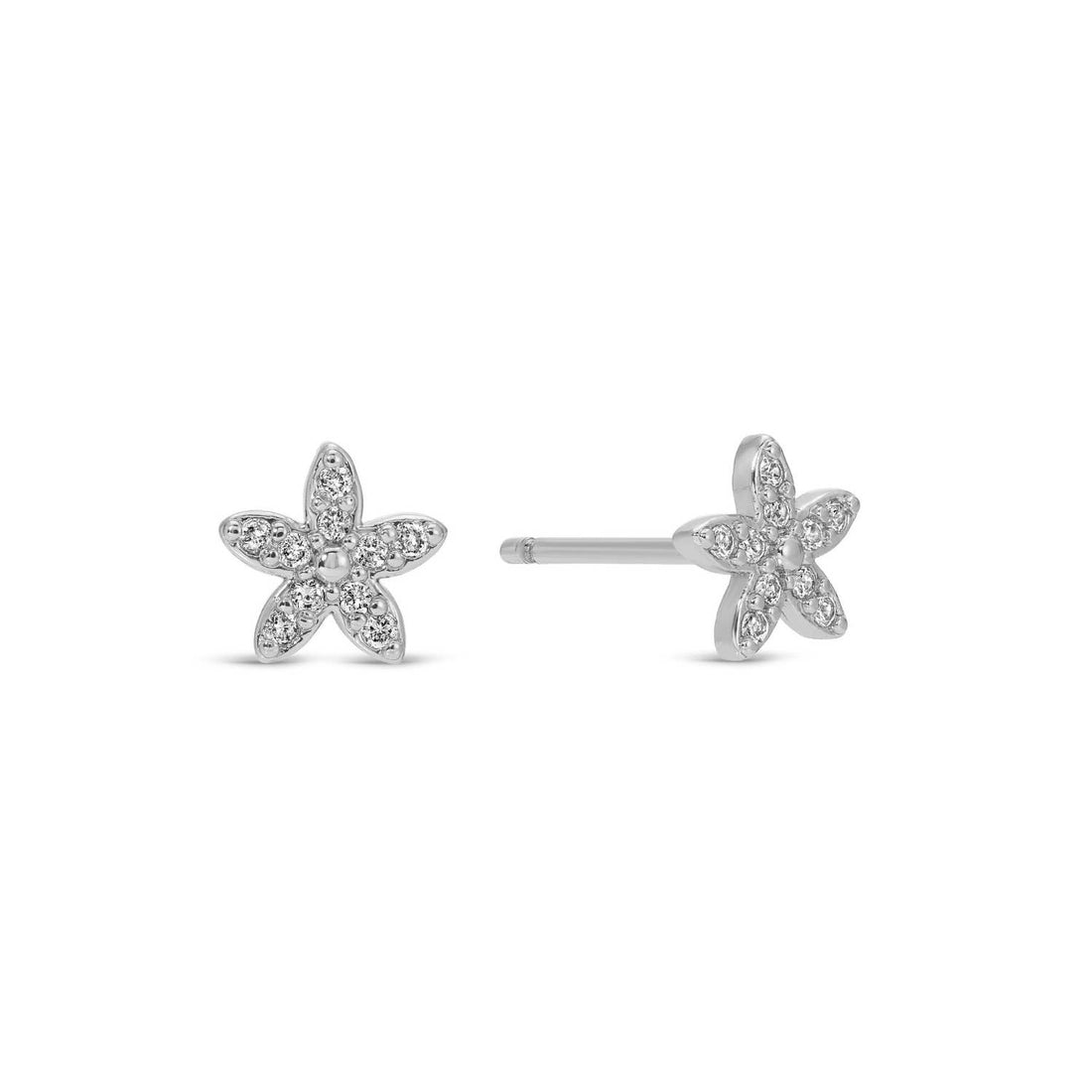 Gold Pave Flower Studs