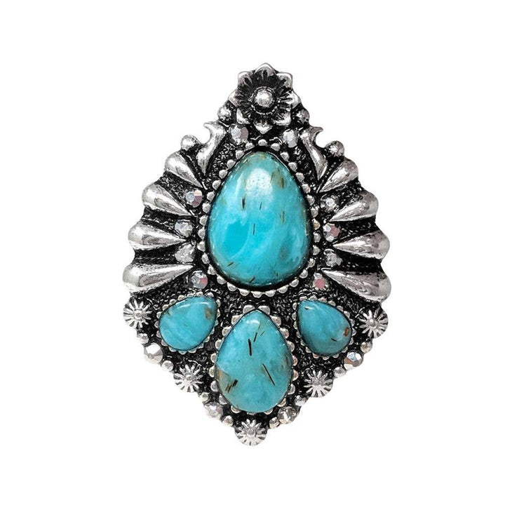 WESTERN STONE CONCHO METAL RING, AR 0722: SBTQ