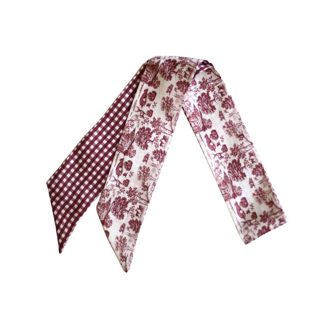 Burgundy Forest Toile Lil Twilly Scarf 33" | Wrist Scarf: Giftable Cube