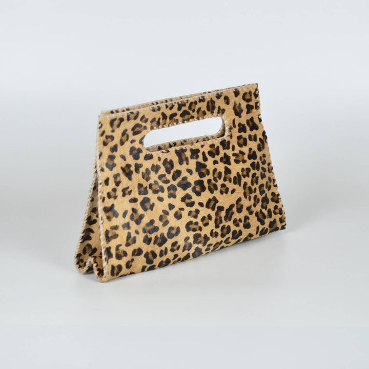 Mia Clutch Printed Hairon Leather: LEOPARD