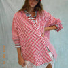 Oversized Gingham Button Down Shirt