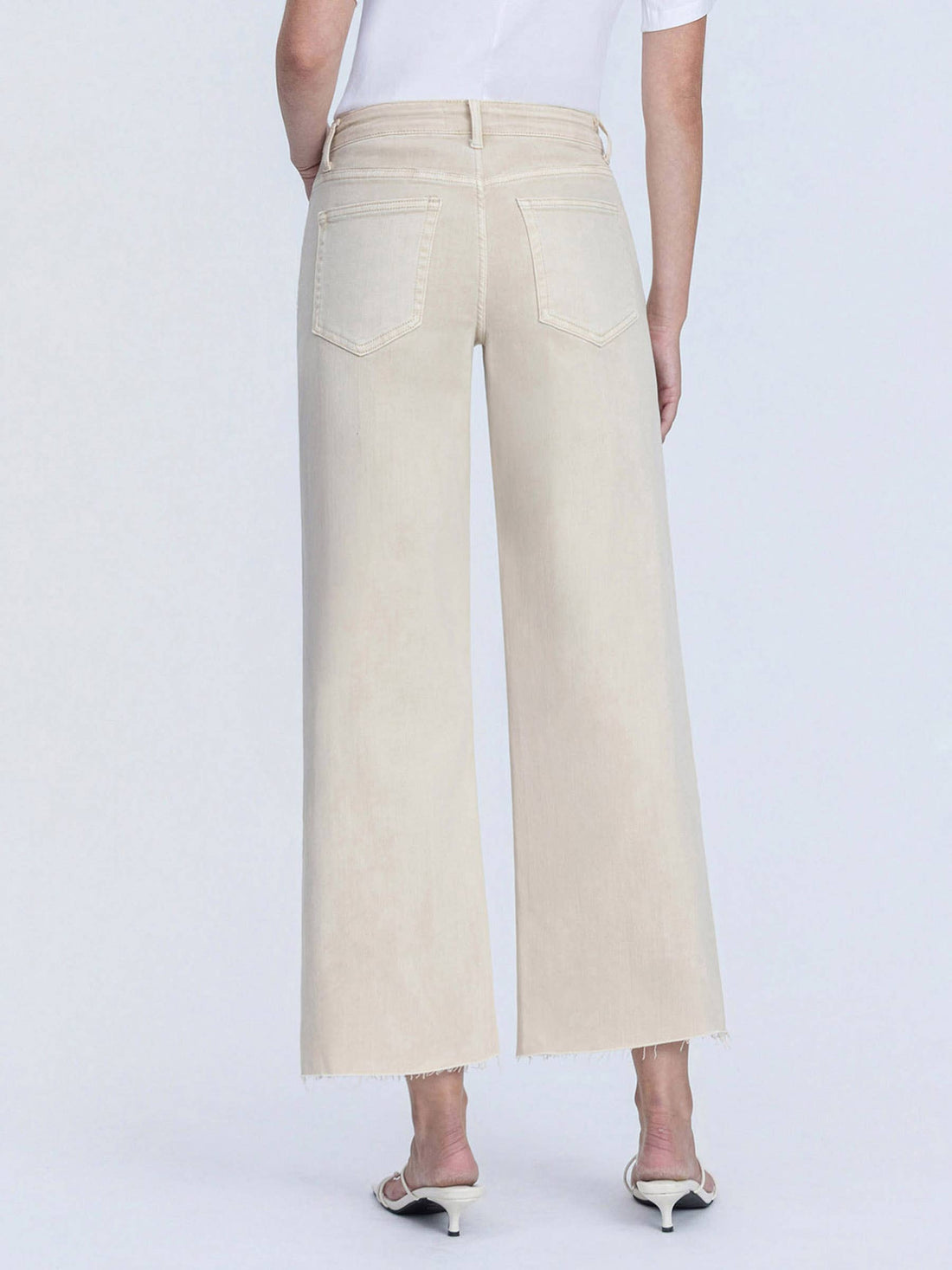 HIGH RISE CROP WIDE LEG JEANS White Swan