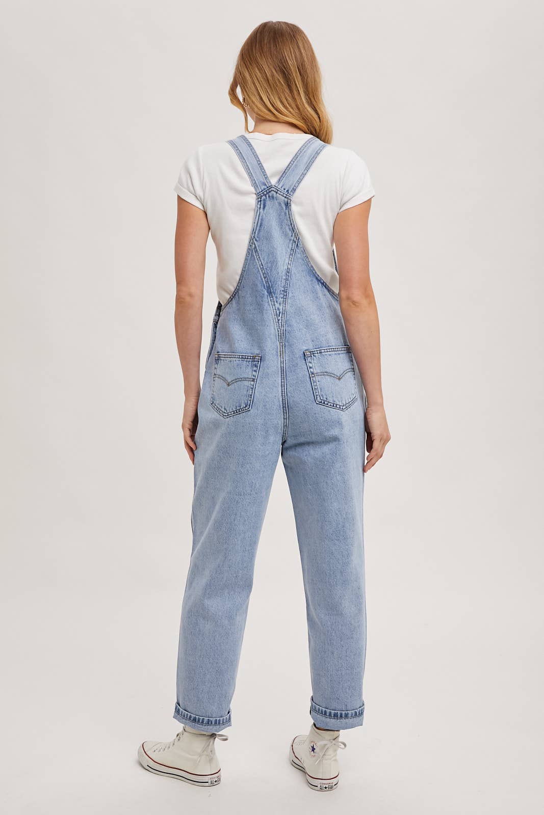 DENIM STRAIGHT LEG OVERALLS