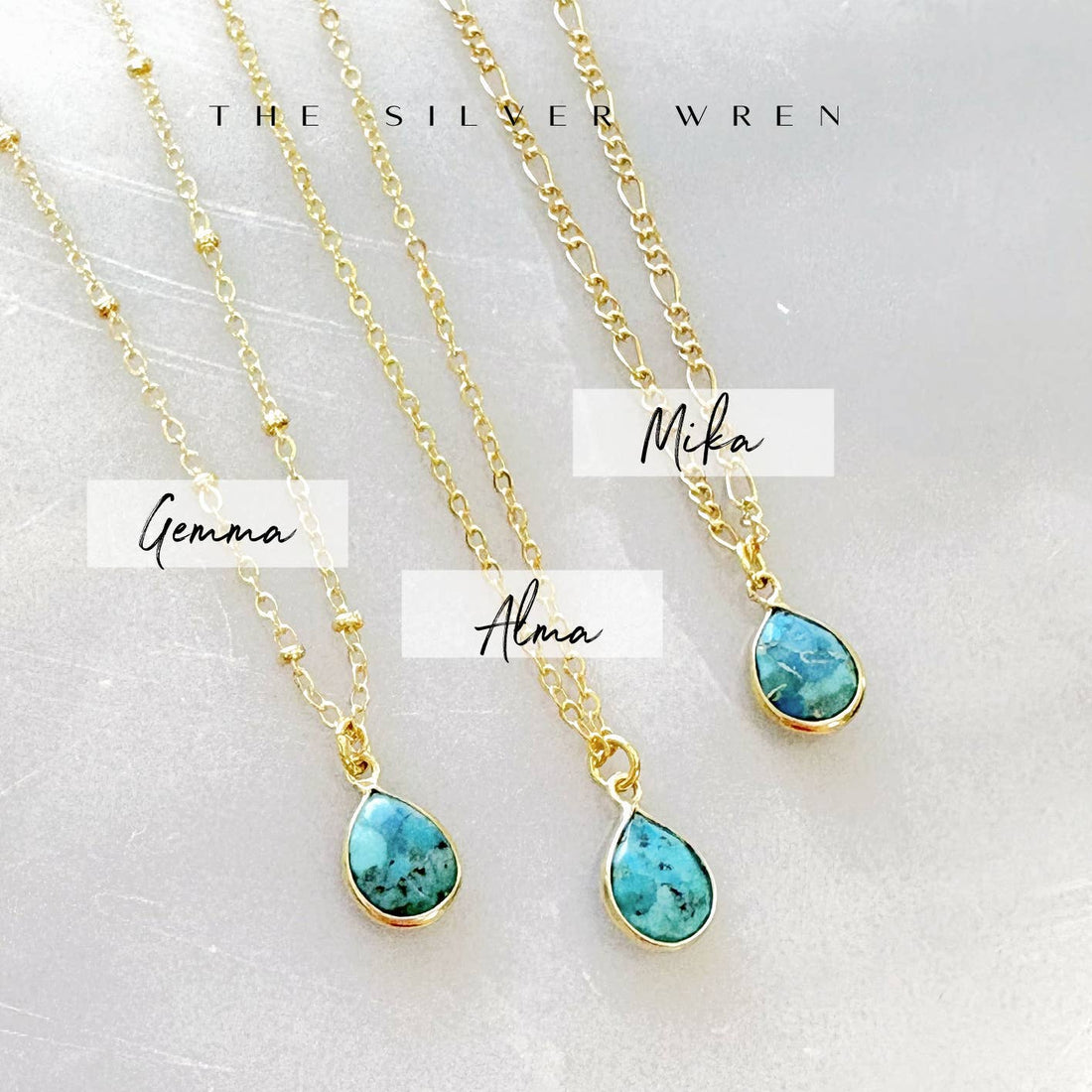 Cori Turquoise Drop Necklace: Gemma / 16 inch