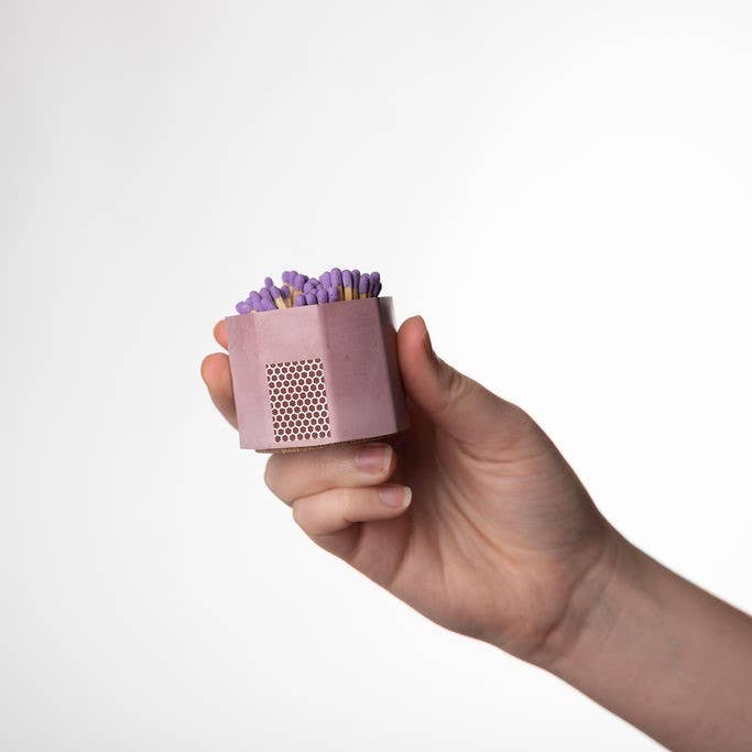 Concrete Match Holder – Modern Brights with 2-Inch Safety Matches: Brick