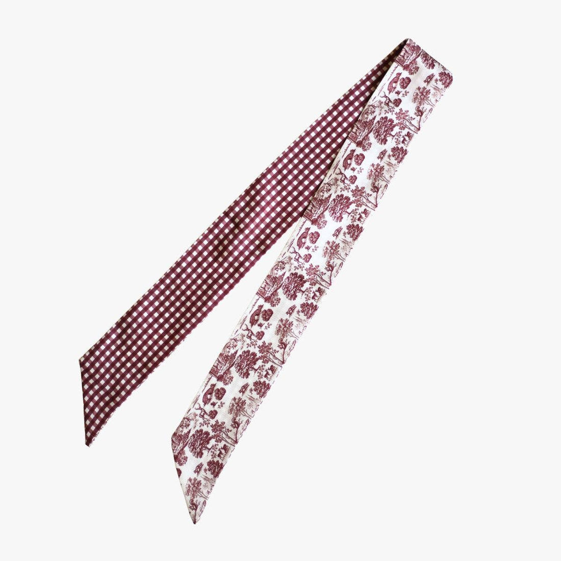 Burgundy Forest Toile Lil Twilly Scarf 33" | Wrist Scarf: Giftable Cube