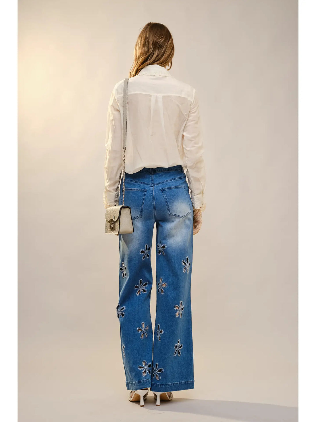 Ruffle Pleated Pearl Button Blouse