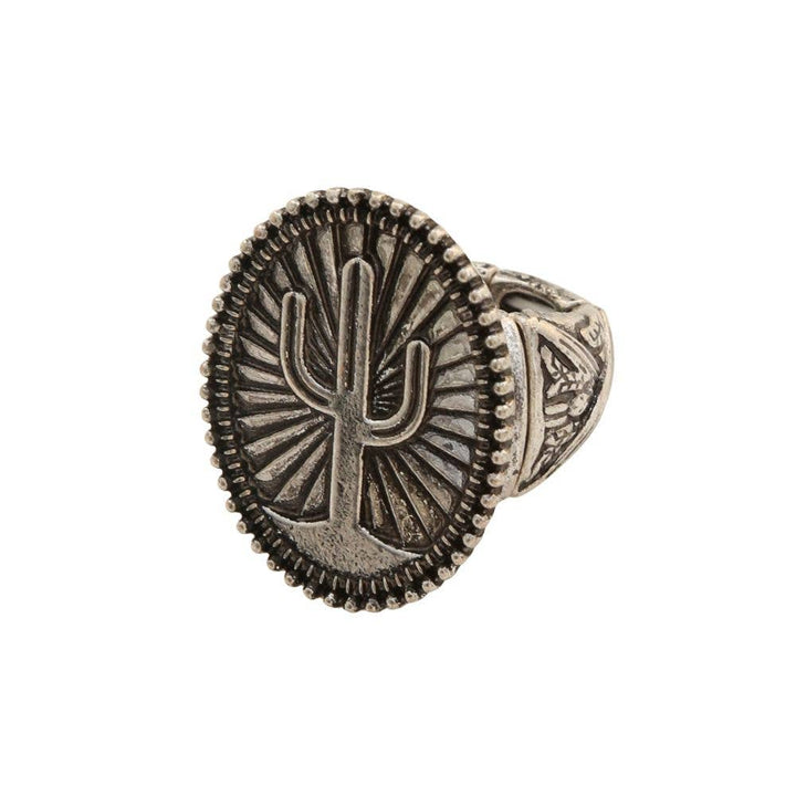 OVAL CACTUS METAL RING, SR 0600: SB