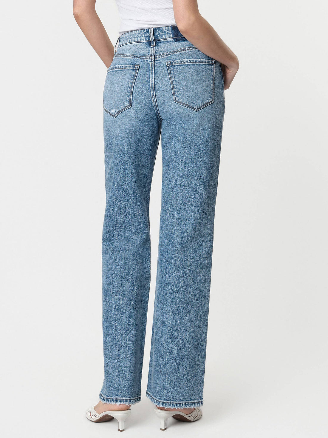 90'S Super High Rise Medium Wash Wide Jeans