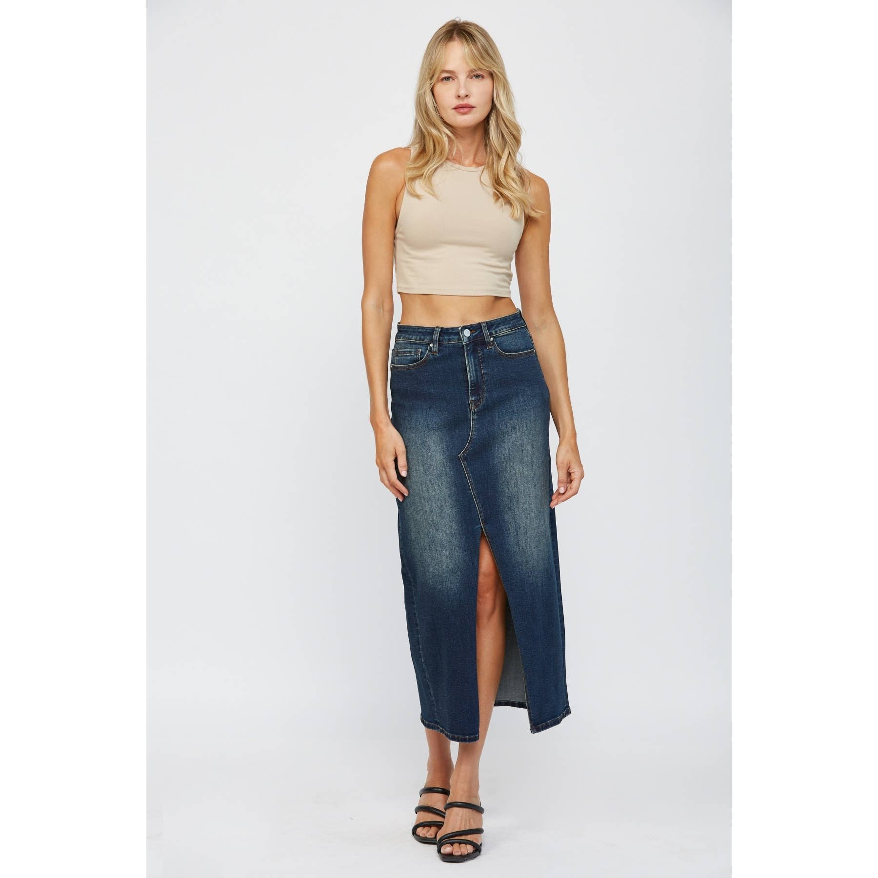 Midi With Front Slit Skirt: Rafferty