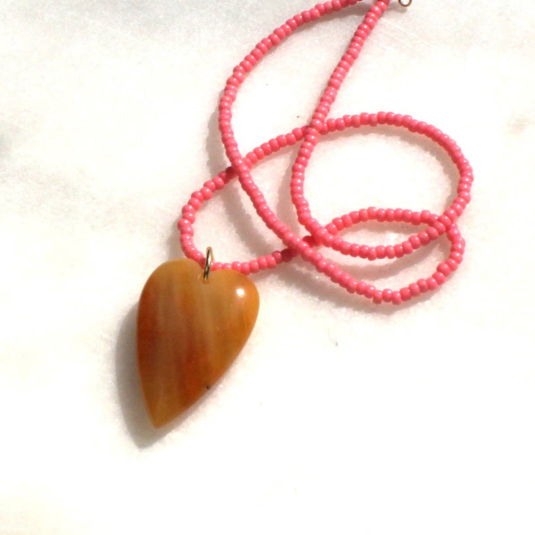 Esti Stone Heart Necklace: Rust & Turquoise / 16 inch