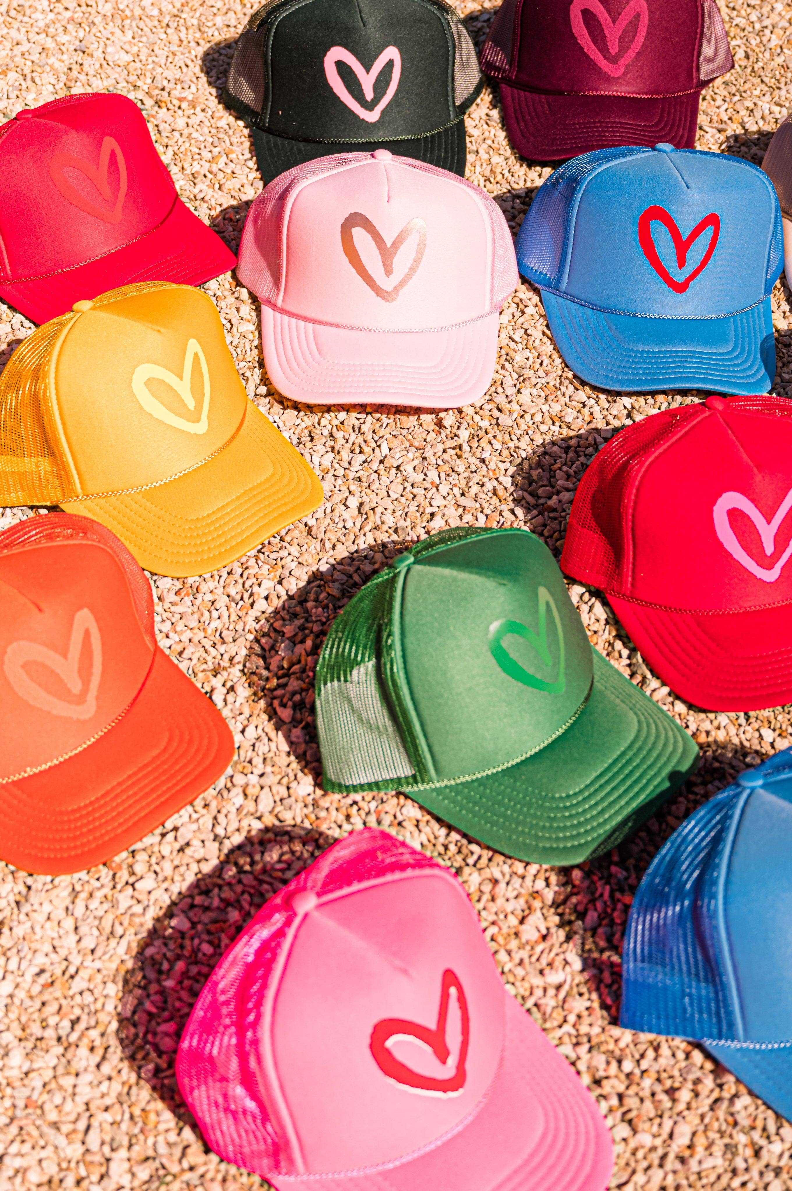 Imperfect Heart Trucker Hat - Classic Colorways: Navy/Red