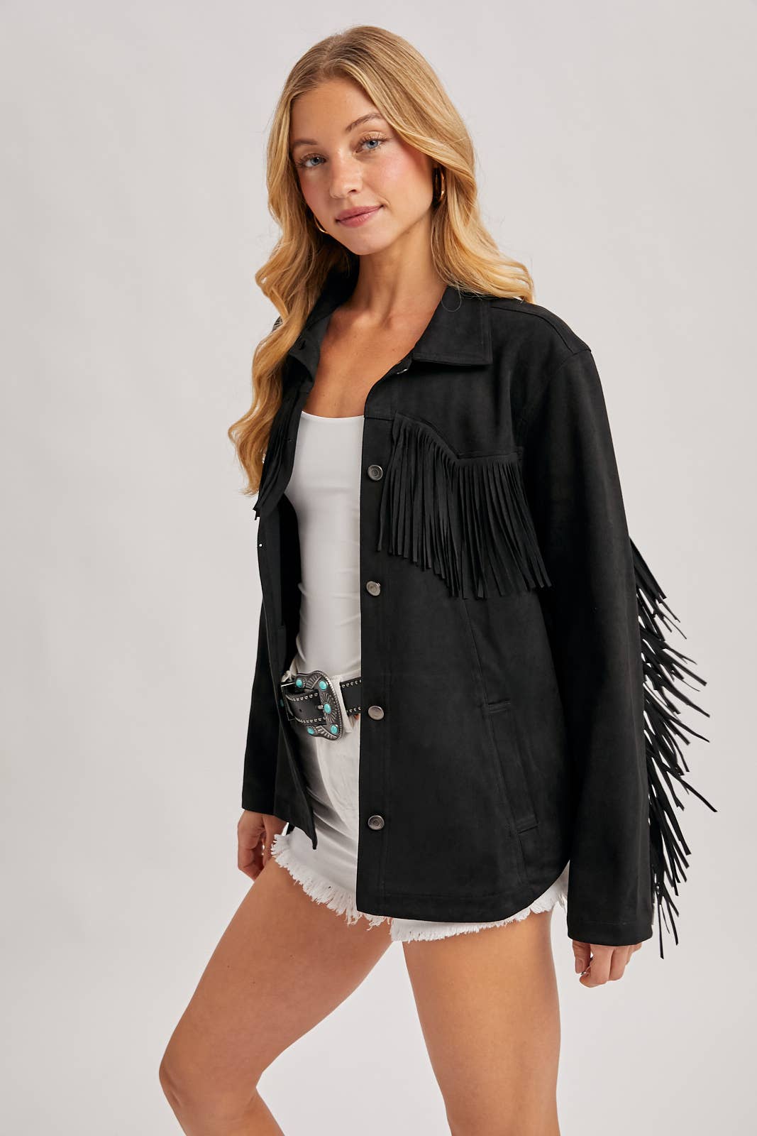 WESTERN FRINGE JACKET: CAMEL