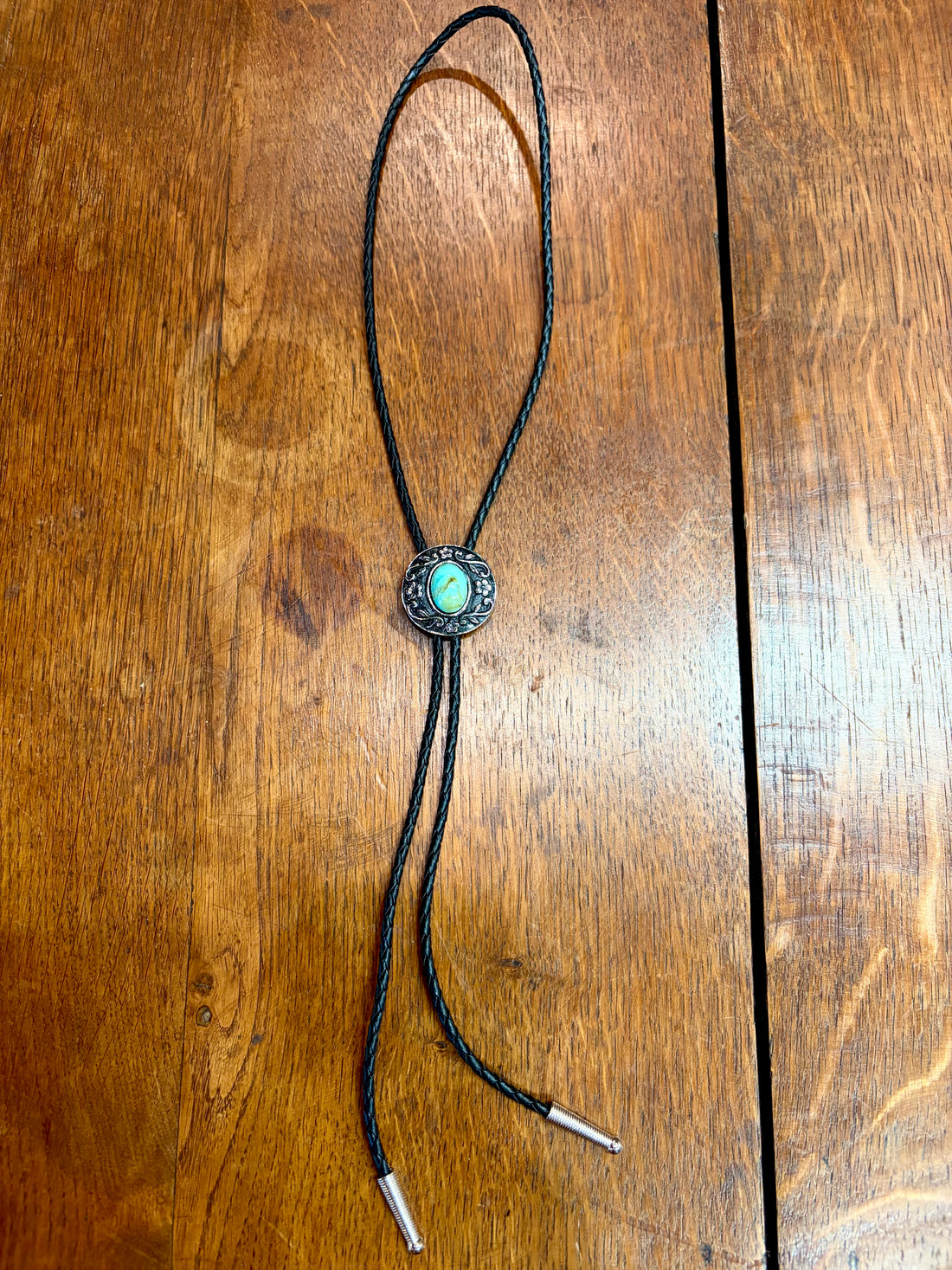 Turquoise Stone Black Bolo