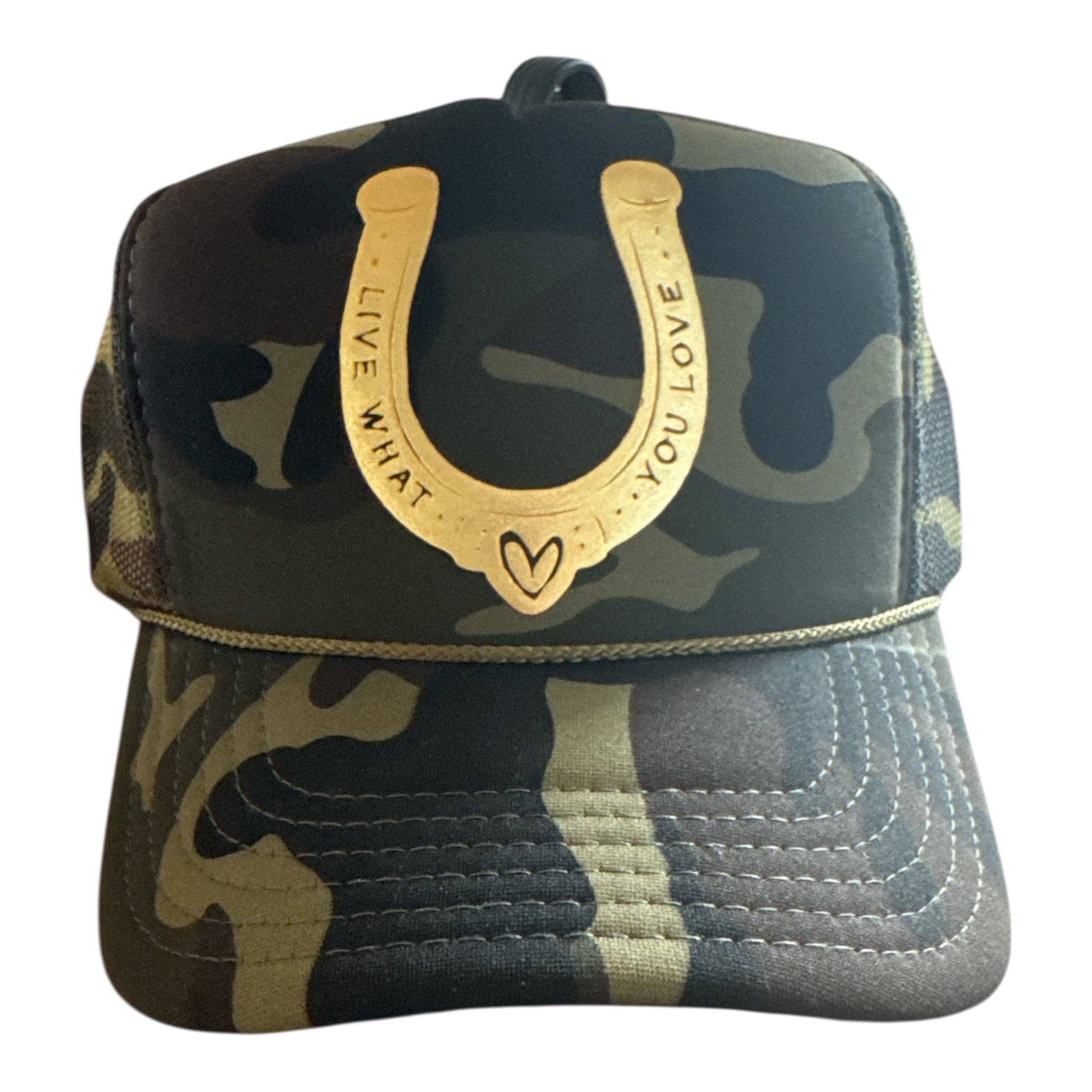 Lucky in Love Trucker: DARK GREEN - GOLD