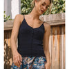 Navy Pointelle Knit Scallop