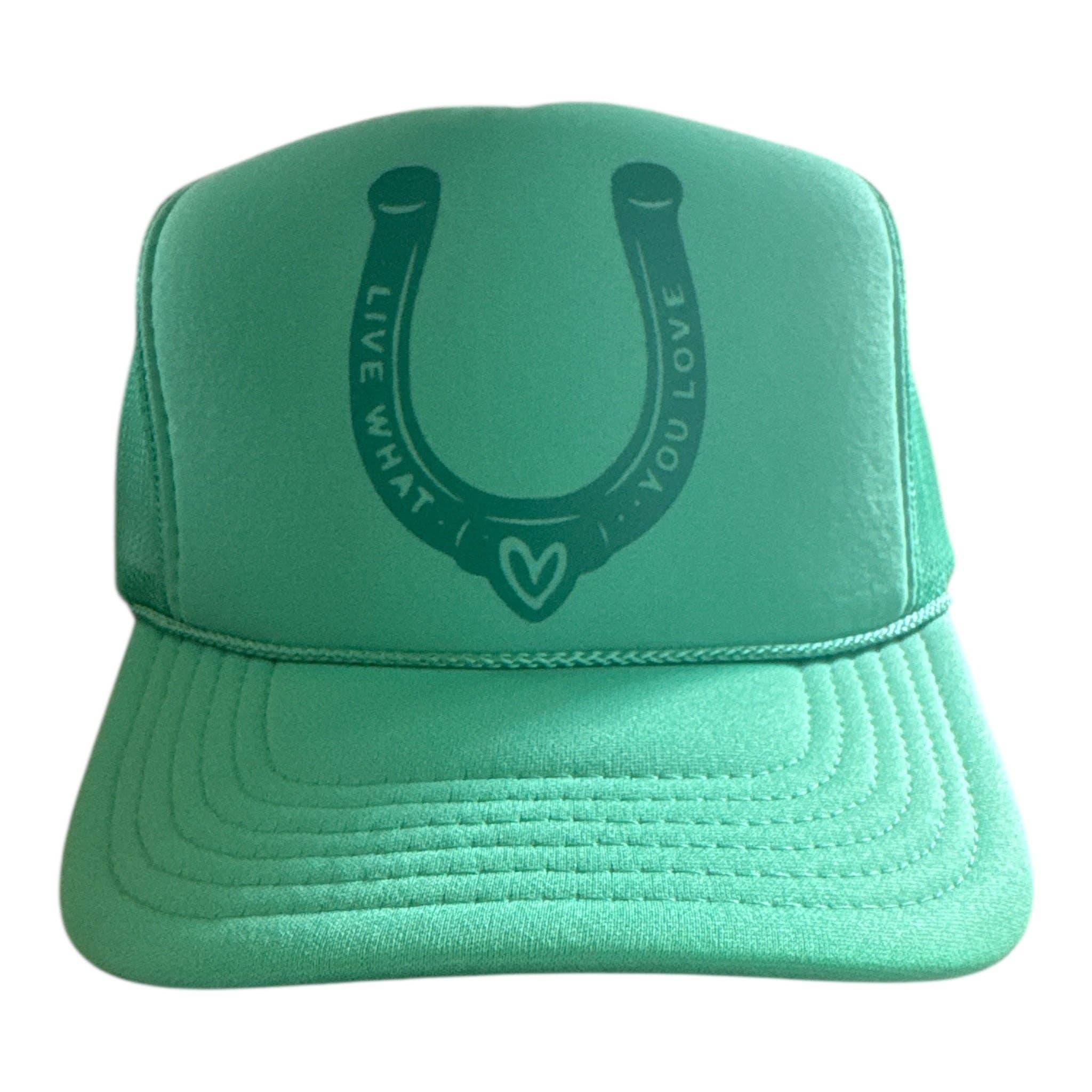Lucky in Love Trucker: DARK GREEN - GOLD