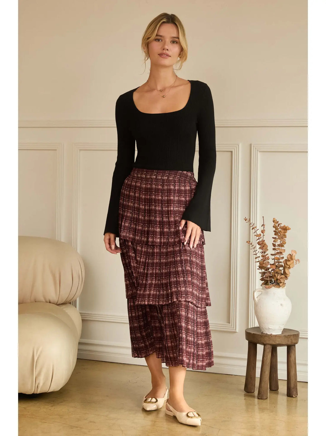 Black Square Neck Sweater