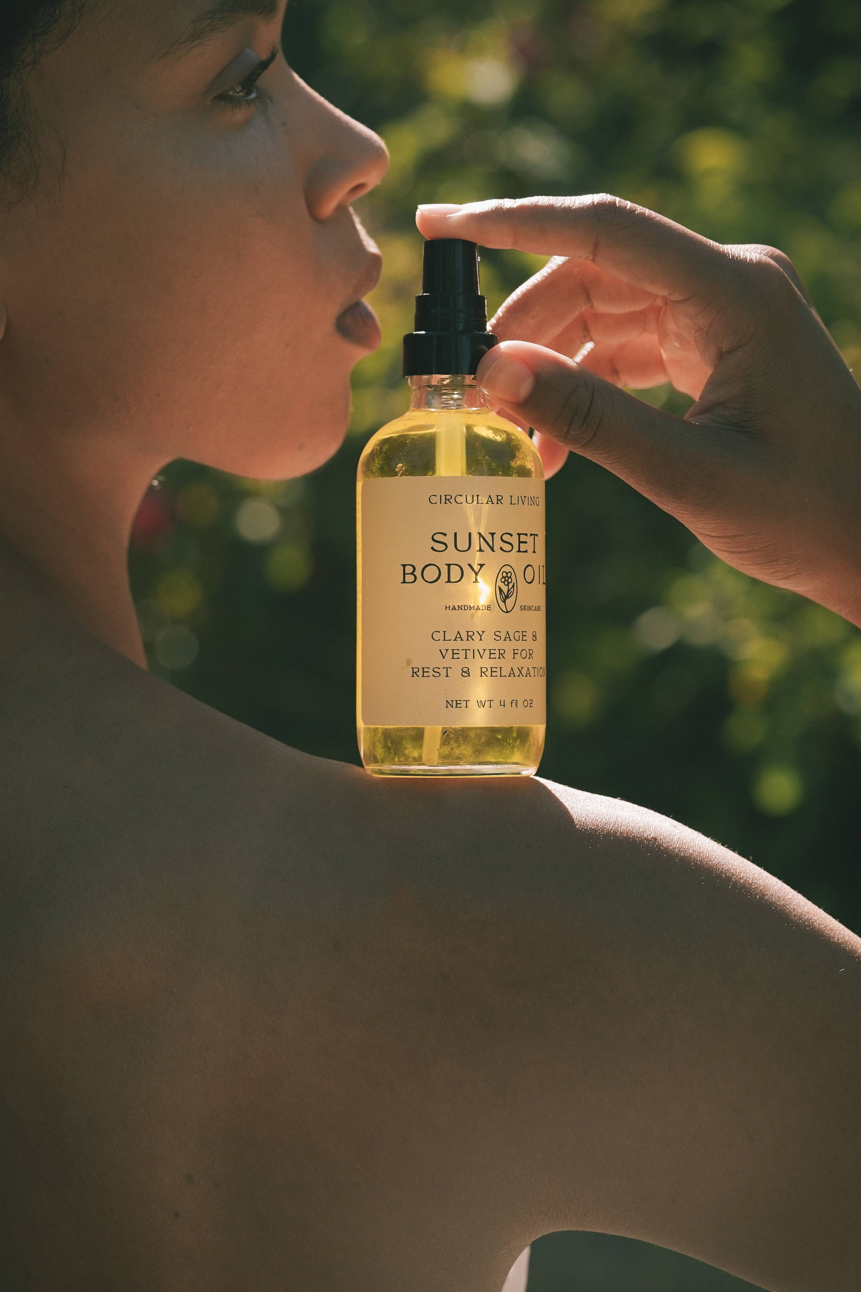 Sunset Body Oil, Clary Sage & Vetiver: Travel Size 2 fl oz