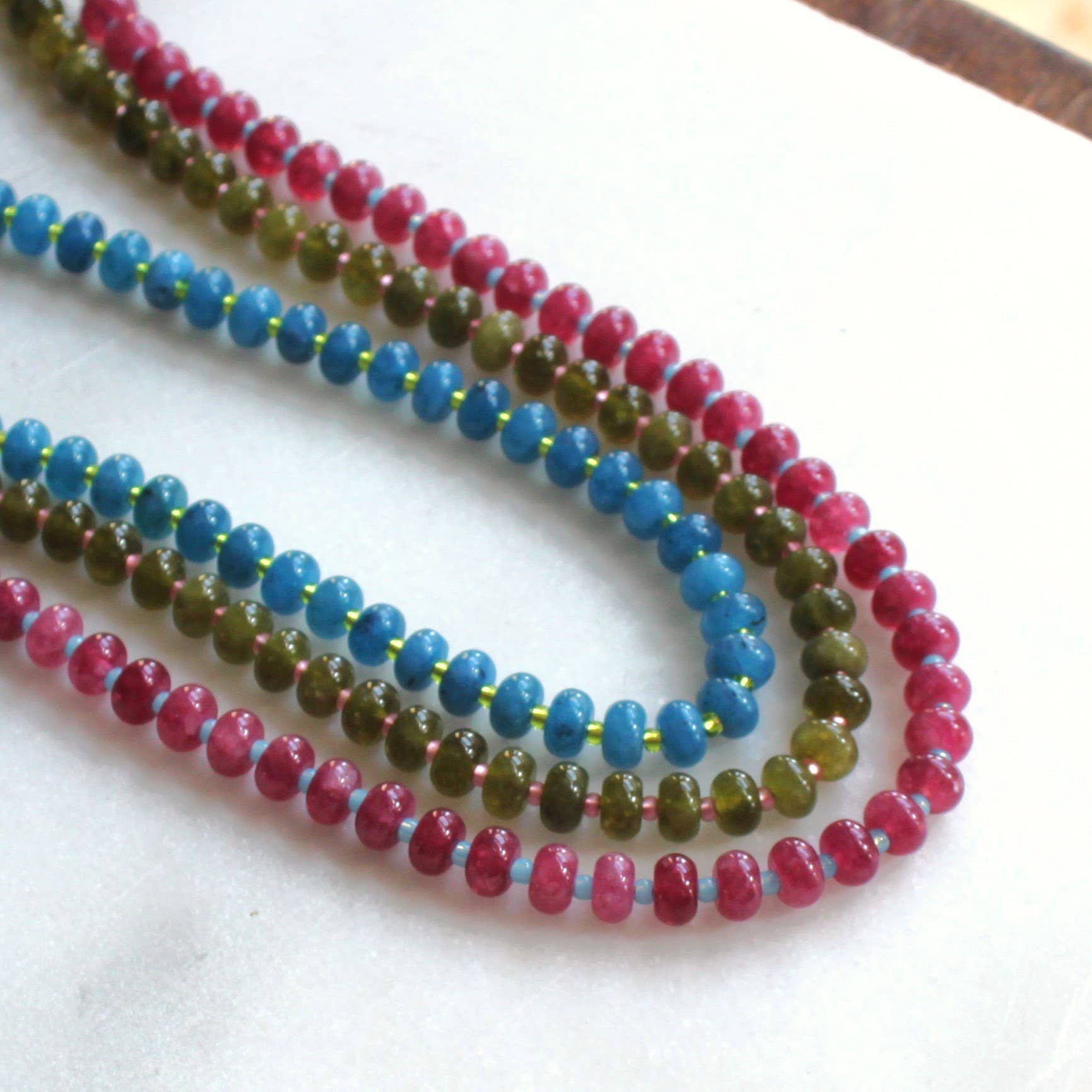 Willow Candy Bead Necklace, Handmade Fall Jewelry Trendy: Pink