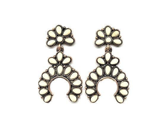 Western Squash Blossom Earrings: FUCHSIA