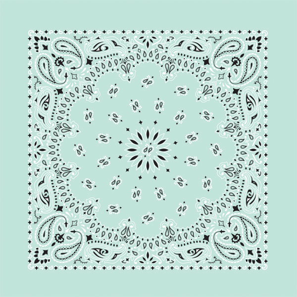Bandanna - 22" MADE IN USA - Mint Paisley