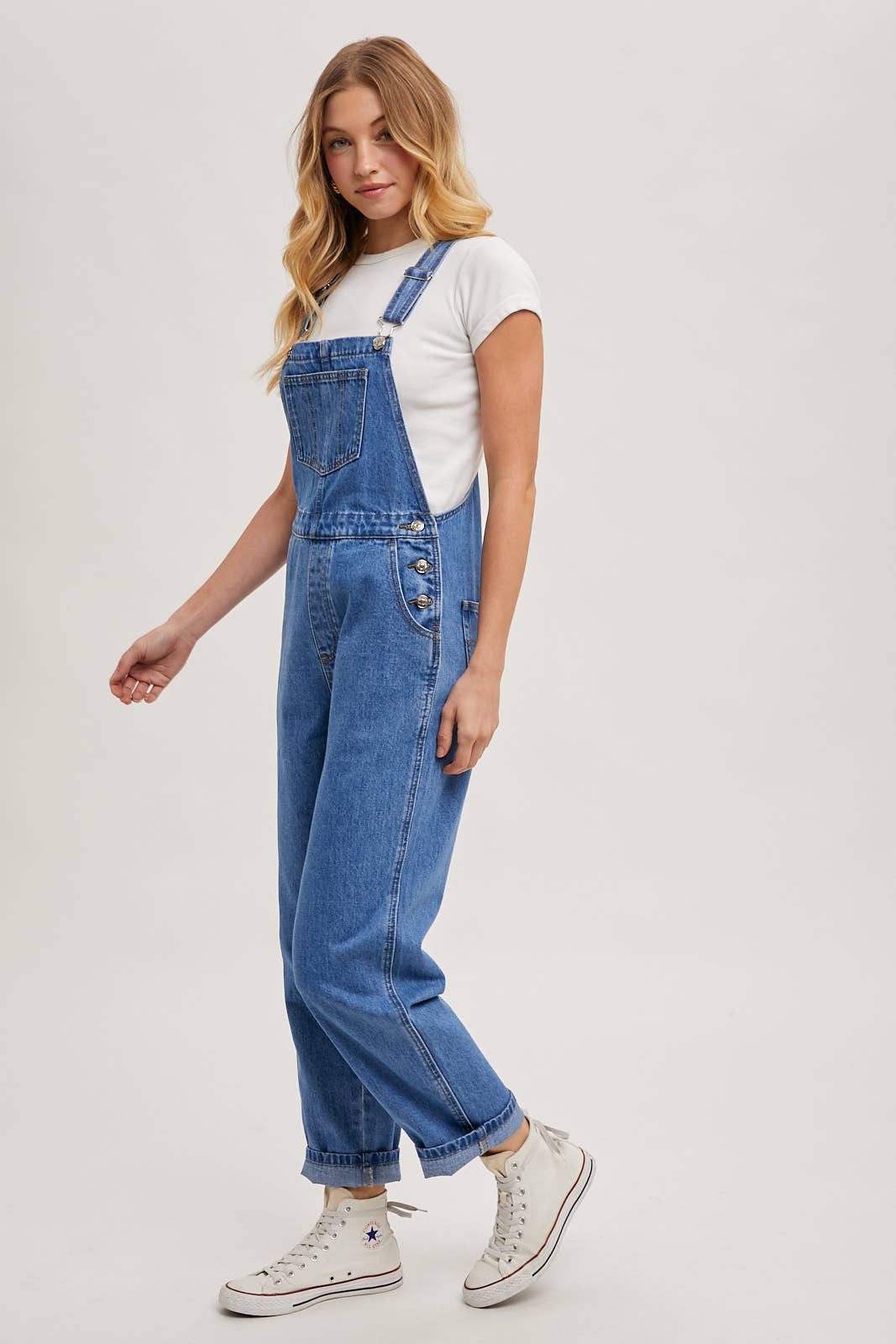 DENIM STRAIGHT LEG OVERALLS