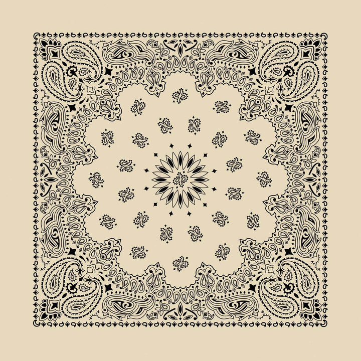 Bandanna - 22" MADE IN USA - Contemporary Natural Paisley