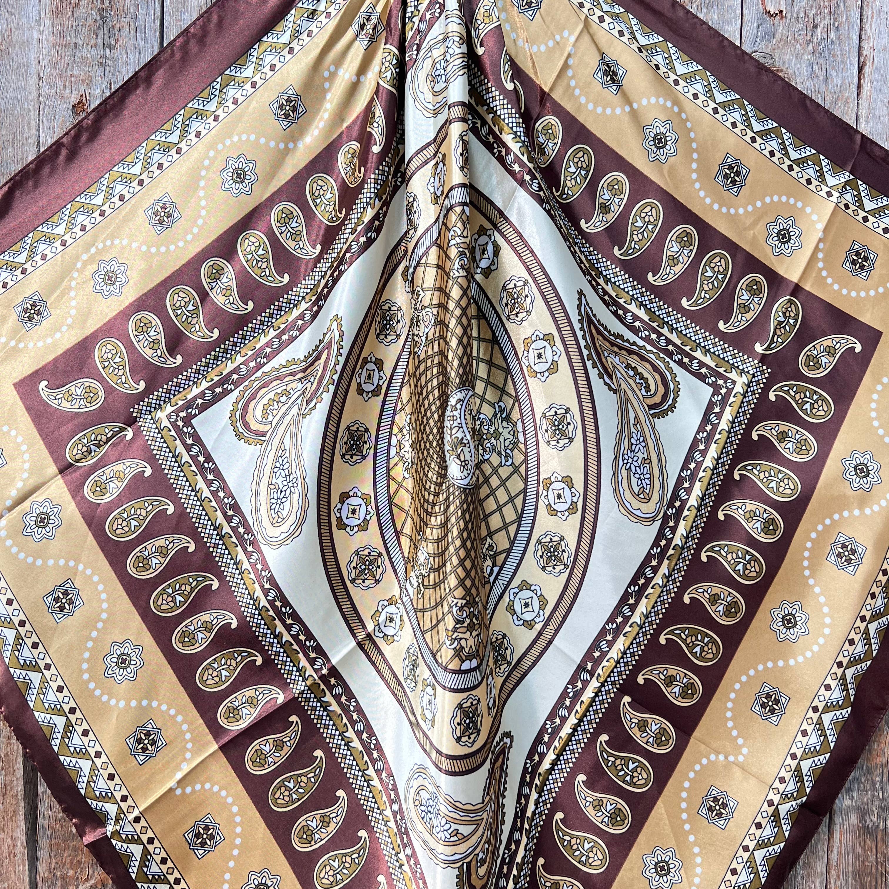 Brown and Tan Paisley Wild Rag