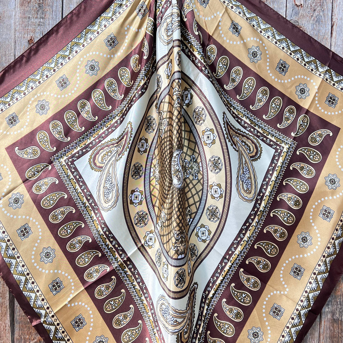 Brown and Tan Paisley Wild Rag
