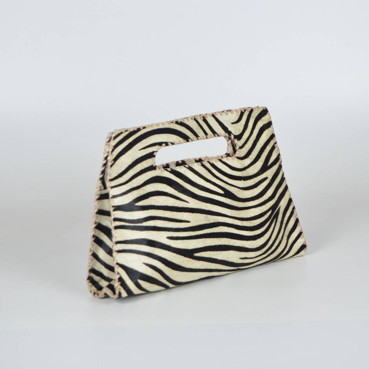 Mia Clutch Printed Hairon Leather: ZEBRA