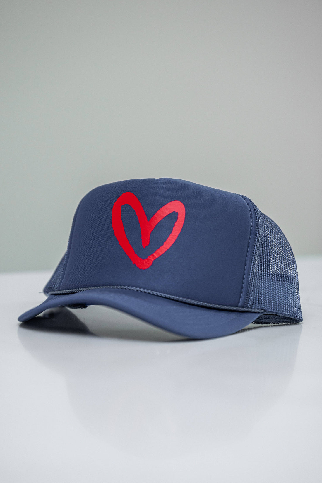 Imperfect Heart Trucker Hat - Classic Colorways: Navy/Red