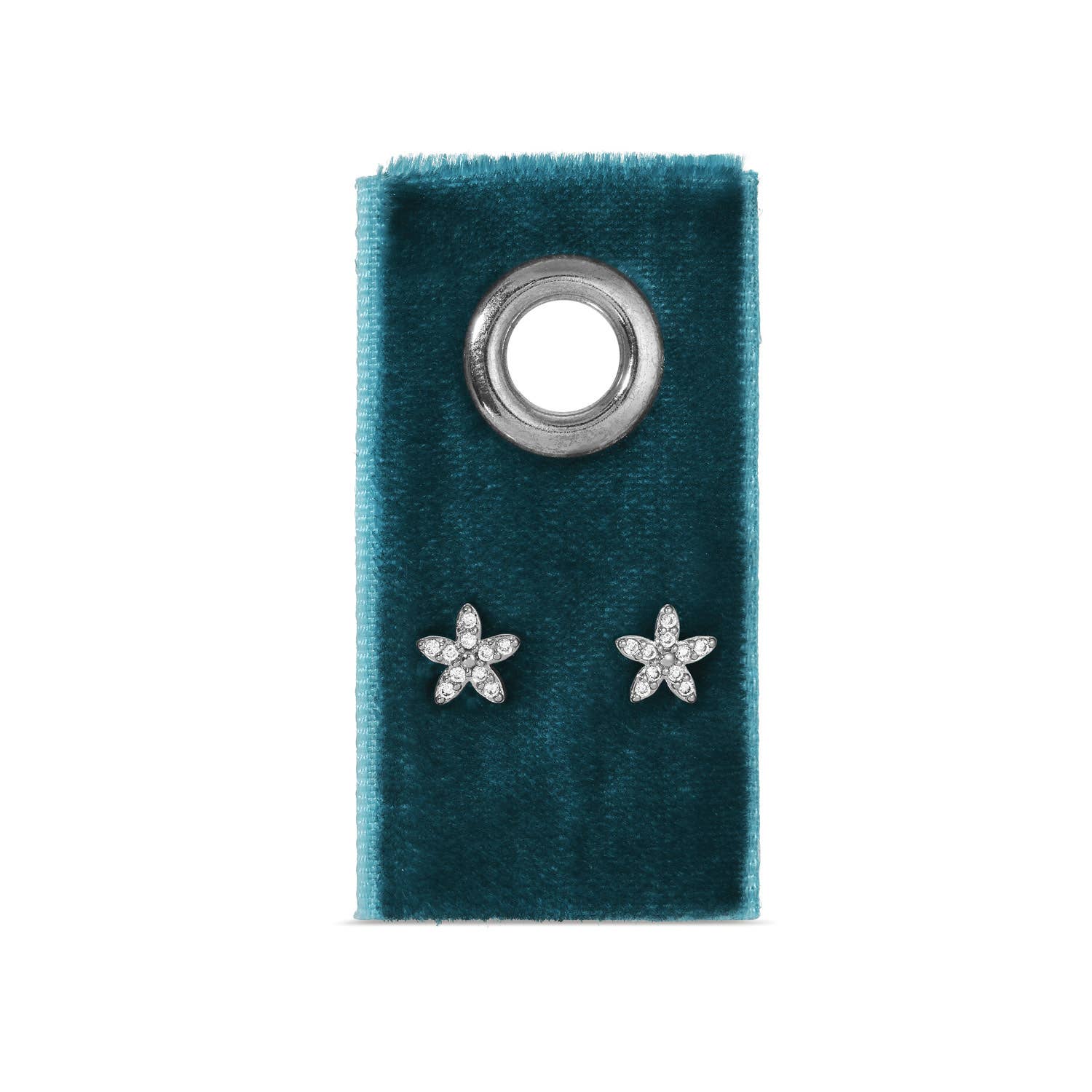 Gold Pave Flower Studs