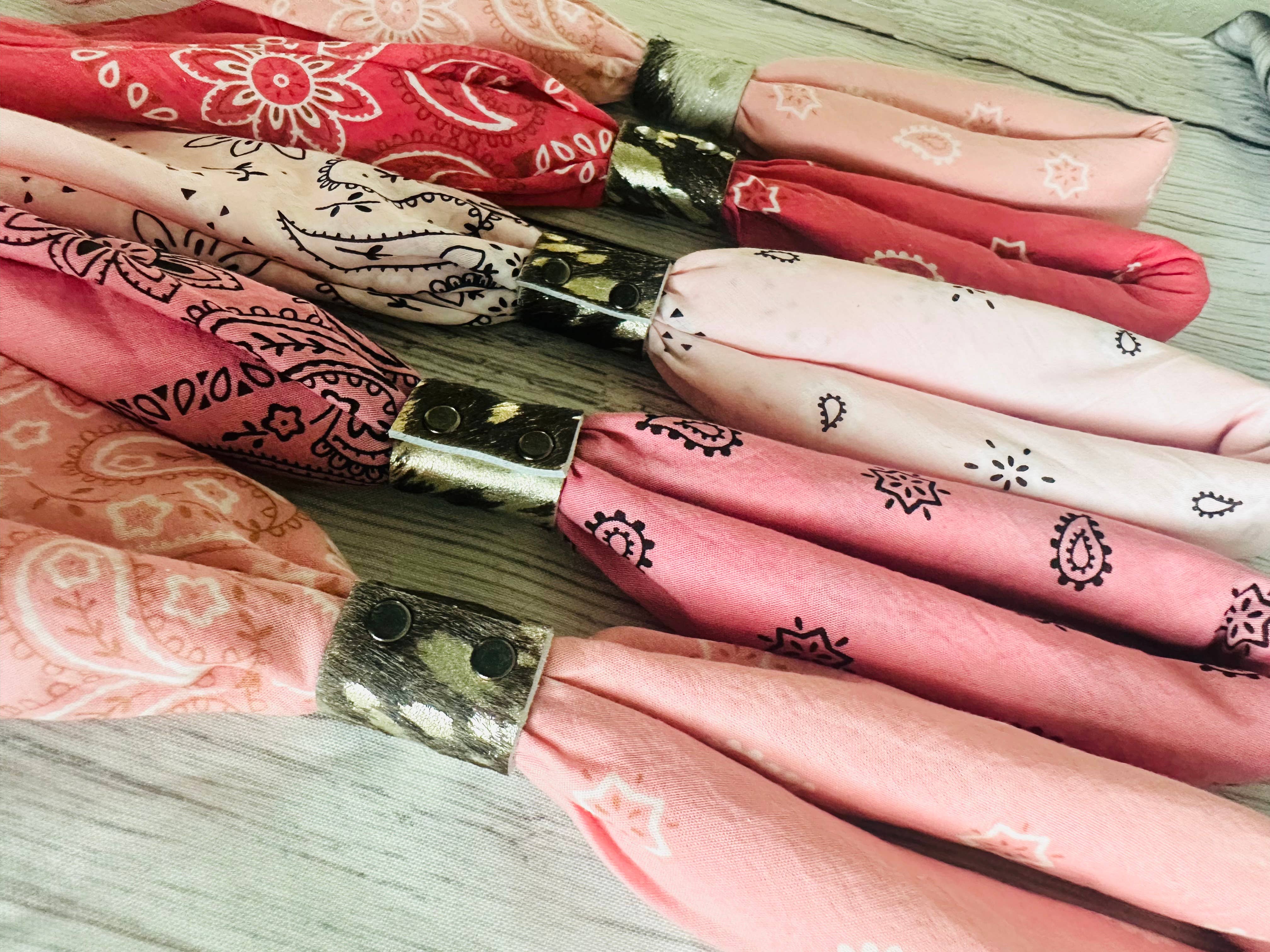 Pink Hand Dyed Bandanas 