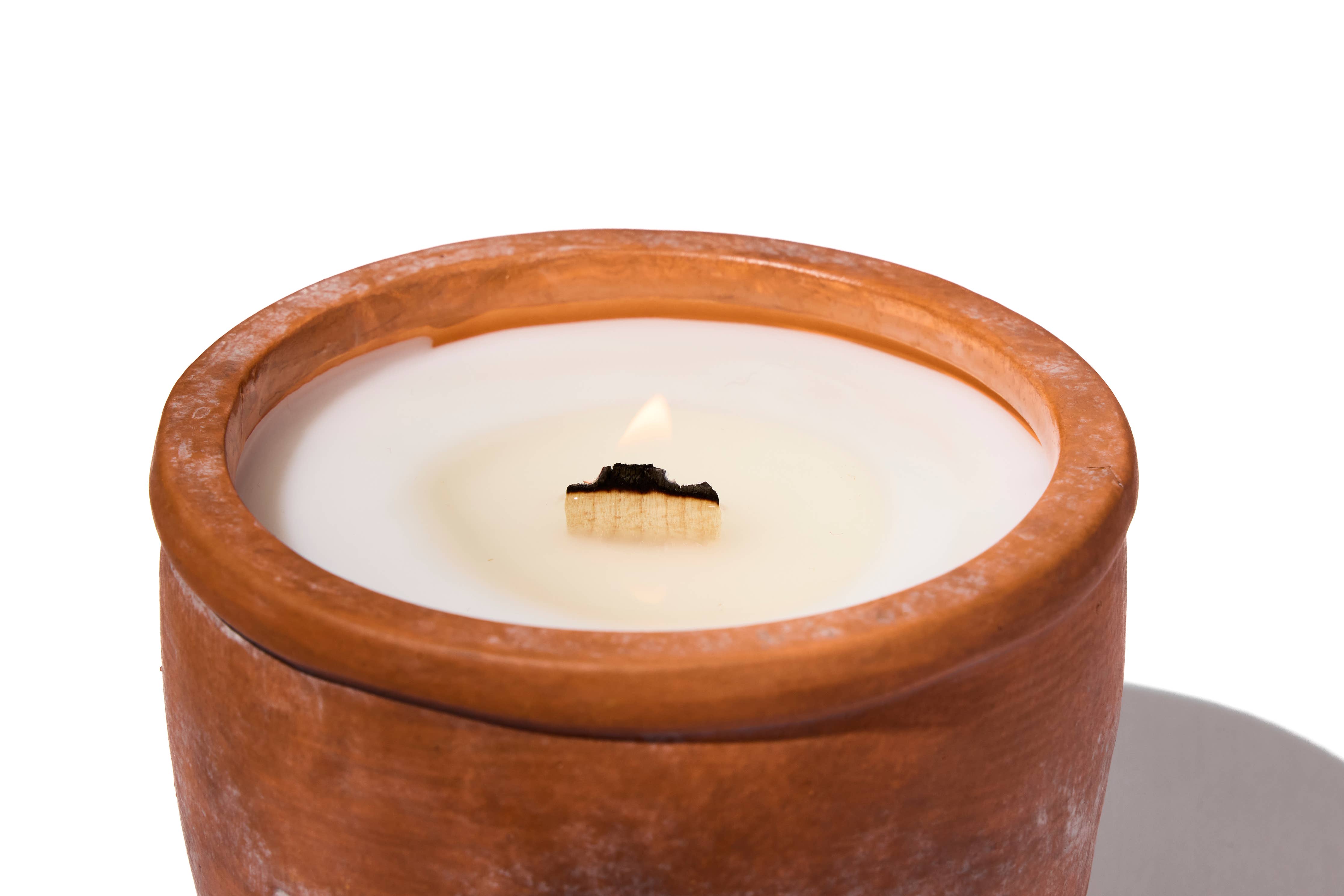 12 oz Plant Pot Scented Candle, Terra cotta pot, Seed Label: Flourish