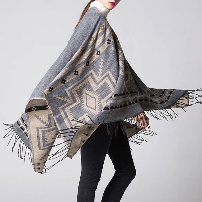 Wrap classic shawl: Brown